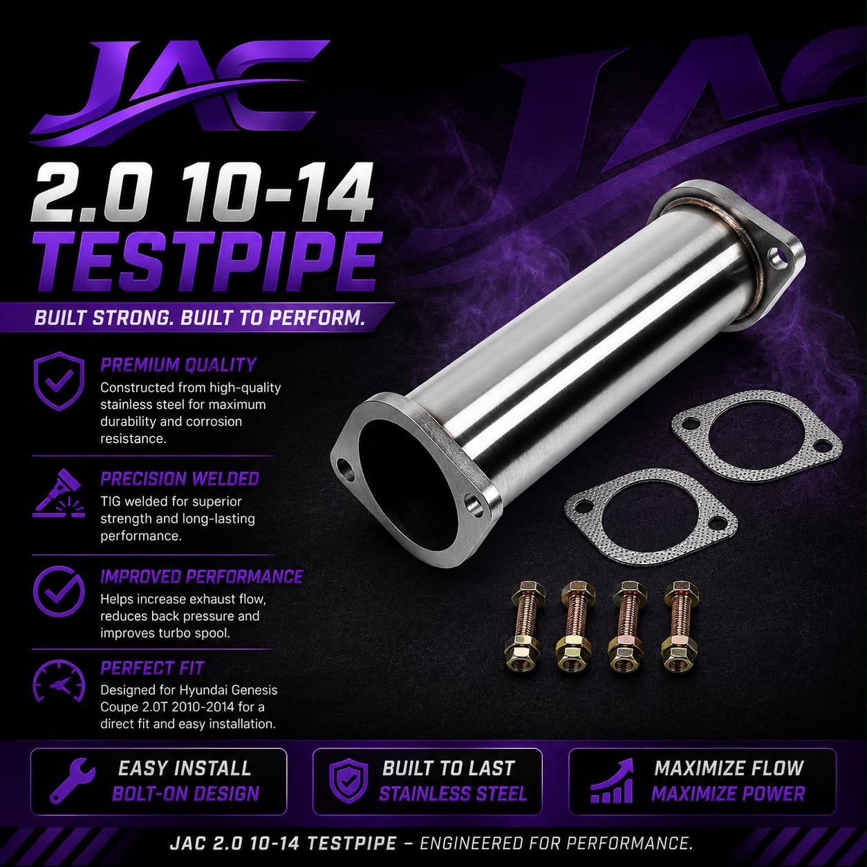 JAC 2010-14 Genesis Coupe 2.0T Test Pipe-thumbmail-1