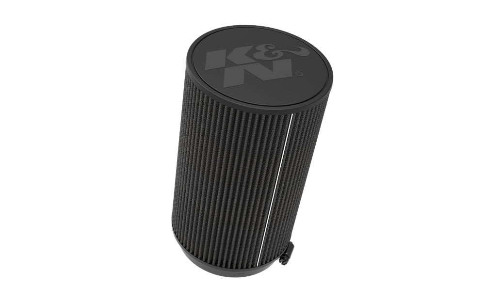 K&N RU-3124HBK universal clamp-on air filter, black, 6-inch flange and 12-inch height