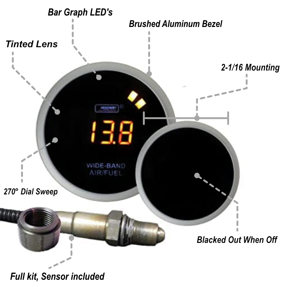 2-1/16" Wideband Digital Air Fuel Ratio kit-Amber LCD-thumbmail-2