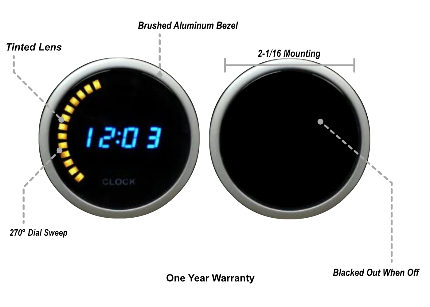 2-1/16" Digital Clock 12 volt -Blue-thumbmail-2