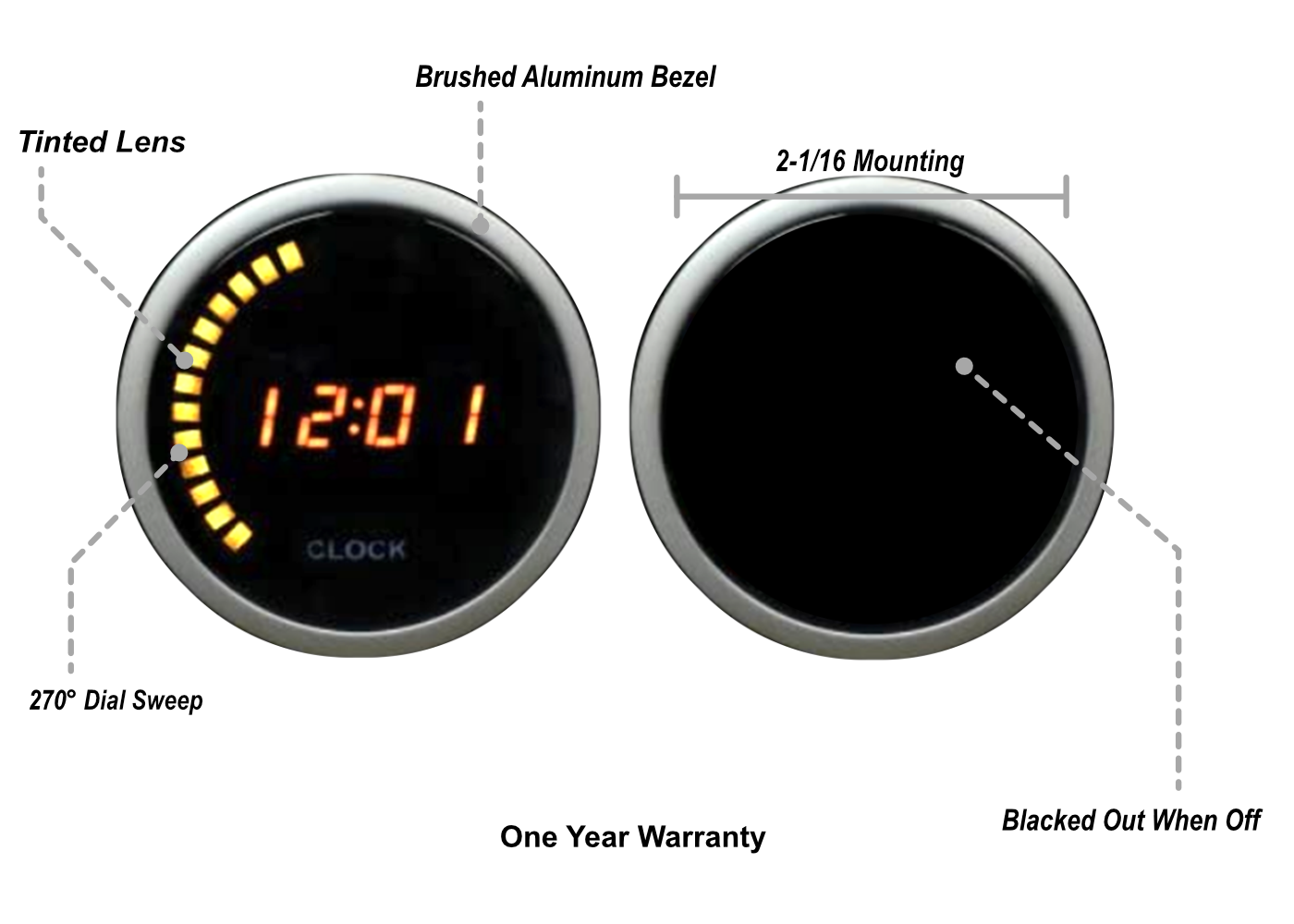 2-1/16" Digital Clock 12 volt -Amber-thumbmail-2