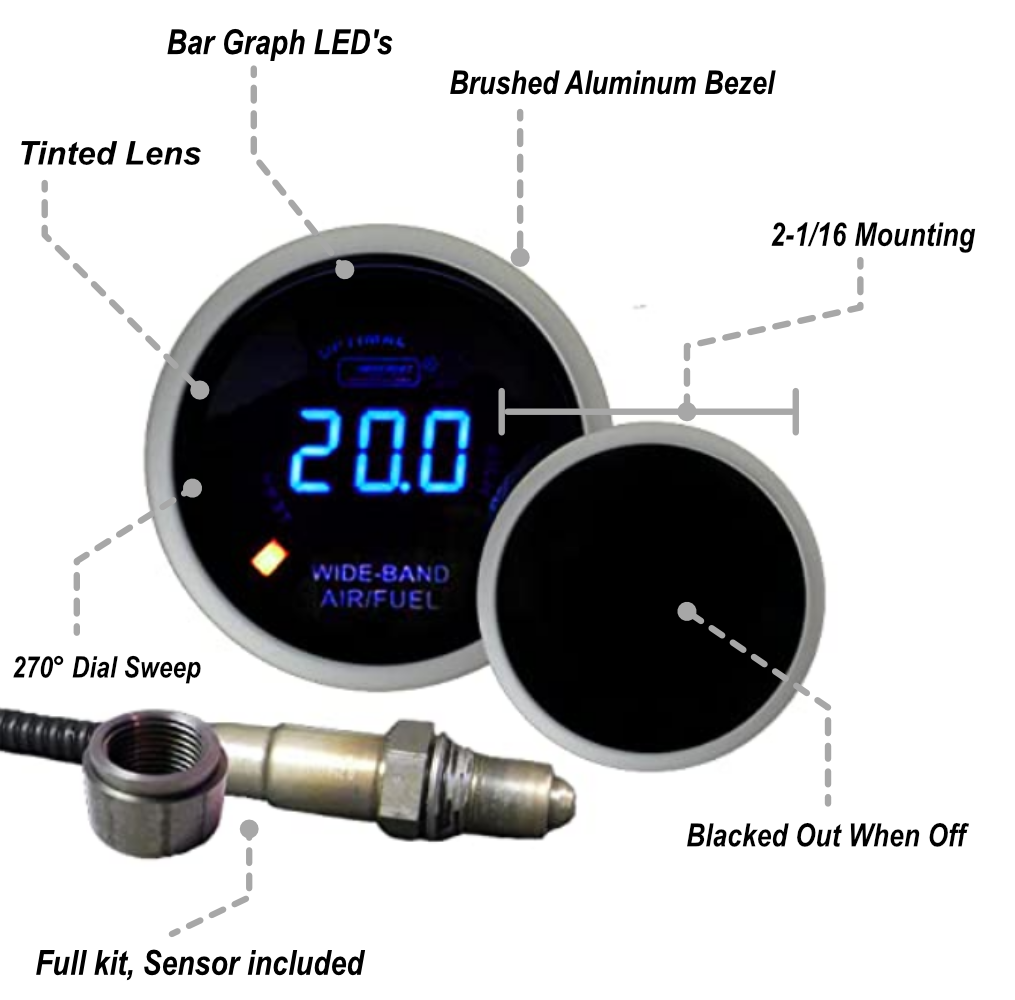 2-1/16" Wideband Digital Air Fuel Ratio kit-Blue LCD-thumbmail-2