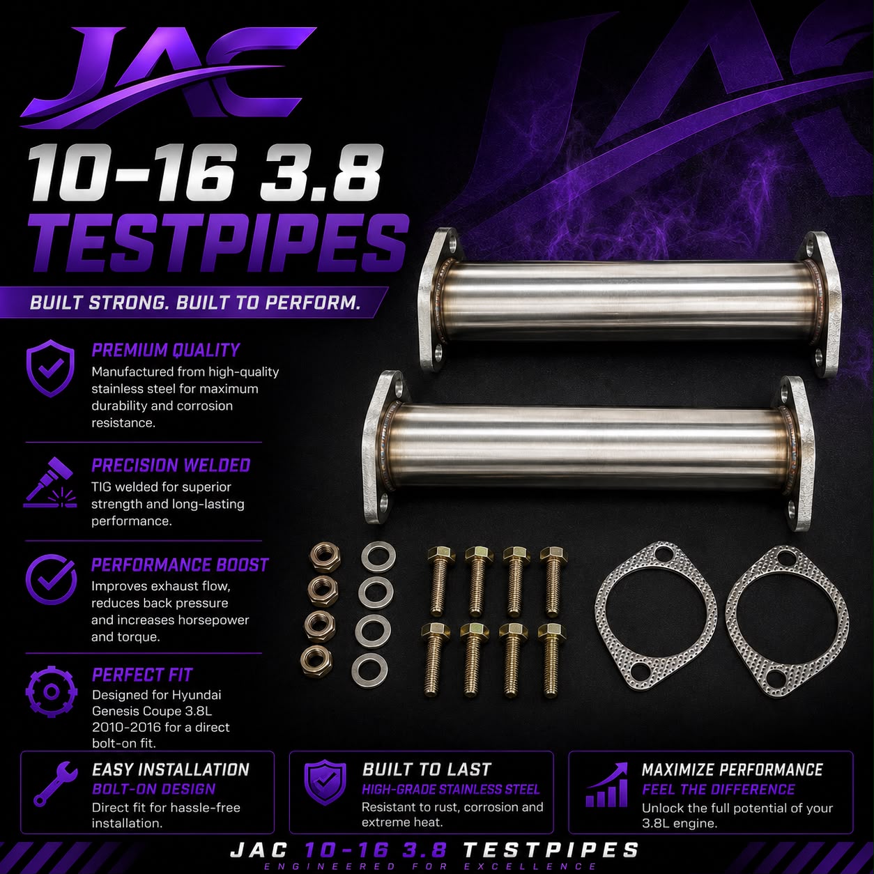 JAC Genesis Coupe 3.8 Test Pipes 2010-2016-thumbmail-1