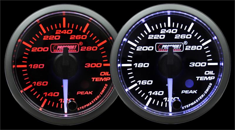 2-1/16" Premium White pointer Clear Lens Amber/White Oil Temperature Gauge--thumbmail-4