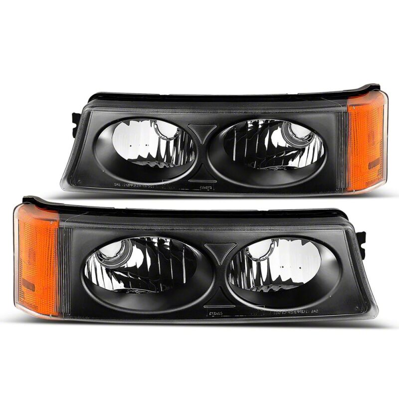 Raxiom 03-06 Chevrolet Silverado 1500 Axial Series Crystal Turn Signal and Parking Lights- Black-thumbmail-1