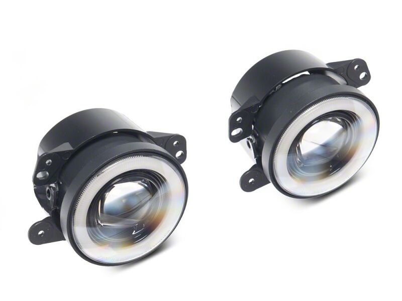 Raxiom 07-18 Jeep Wrangler JK V2 LED Switchback Fog Lights with Amber Turn Signal and Halo Rings-thumbmail-1