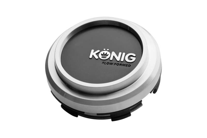 Konig Flow Formed Pop-in Center Cap - Heliogram/Neoform - Silver w/ Black Face-thumbmail-1