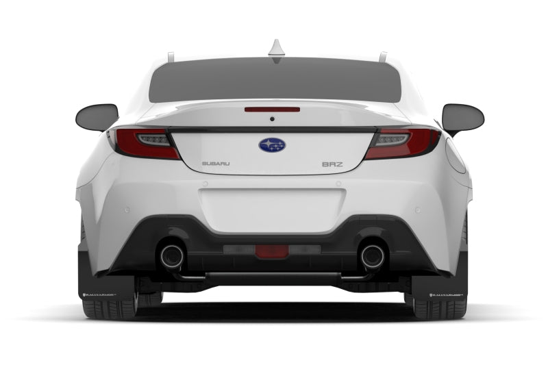 Rally Armor 2022+ Subaru BRZ / 2022+ Toyota GR86 Black UR Mud Flap w/ White Logo-thumbmail-2