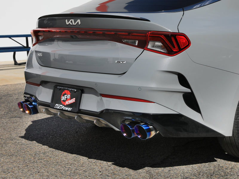 aFe Takeda 21-24 Kia K5 GT L4-2.5L (t) SS Axle-Back Exhaust System w/ Blue Flame Tips-thumbmail-3