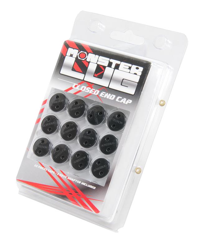 Wheel Mate Monster Lug Nut Caps - Black 14x1.50-thumbmail-2
