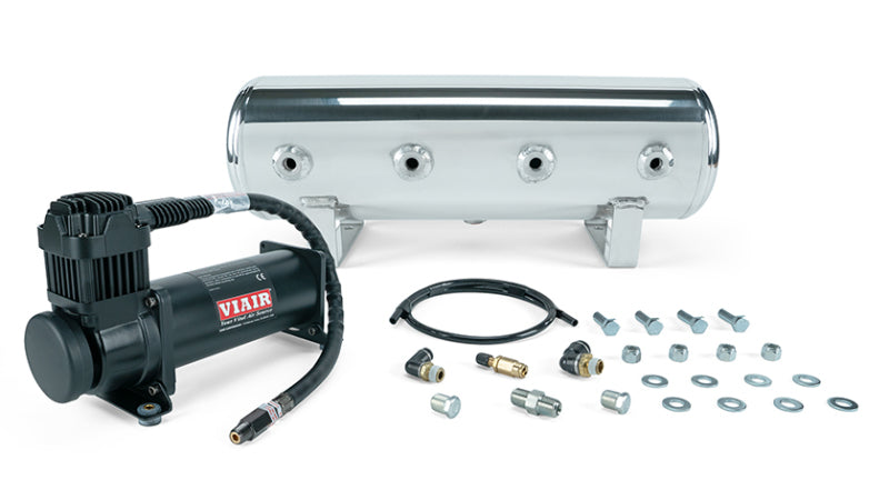 Air Lift 2.5 Gal. Polished Tank w/ Viair 444b Blk Compressor (Incl. Fittings & Mounting Hardware)-thumbmail-1