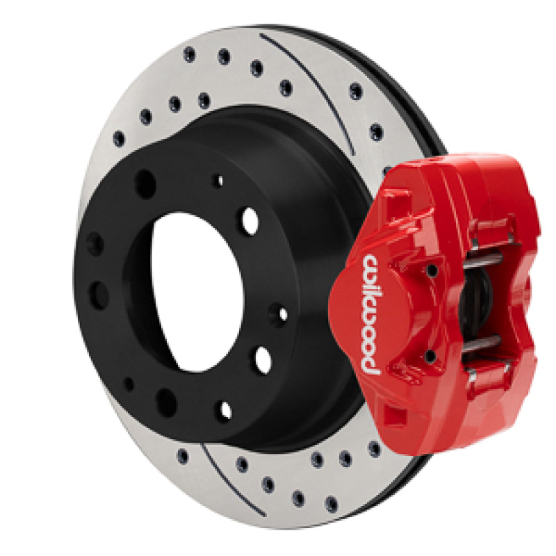 Wilwood 69-83 Porsche 911 D31 11.42in. Rear Brake Kit w/ Flex Lines - Drilled Rotors (Red)-thumbmail-1