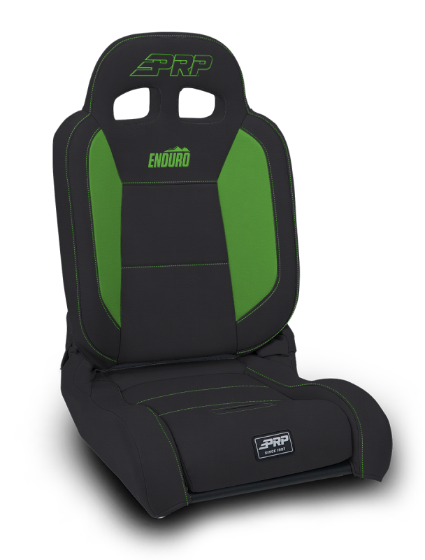PRP EnduroDaily Reclining Suspension Seat - Black/Green Vinyl - Passenger-thumbmail-1