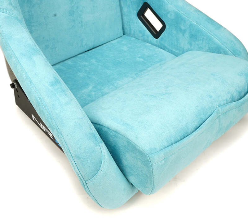 NRG FRP Bucket Seat ULTRA Edition W/ Grey Pearlized Back / Teal Microfiber Material - Large-thumbmail-6