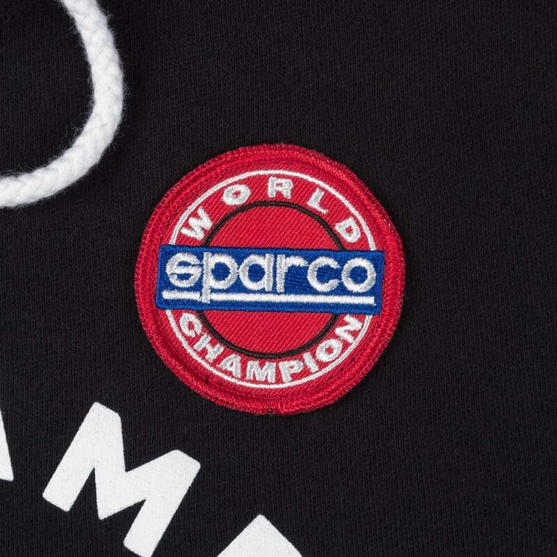 Sparco Sweatshirt Hooded 77 Black SMALL-thumbmail-2