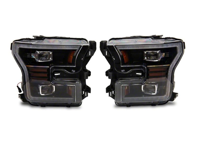 Raxiom 15-17 Ford F-150 LED Projector Headlights with LED Amber DRL- Black Housing- Clear Lens-thumbmail-6