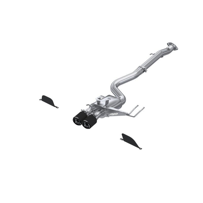 MBRP 2023 Toyota Corolla GR 1.6L T304 SS 3in Cat-Back Dual Center Rear w/ Carbon Fiber Tips-thumbmail-1