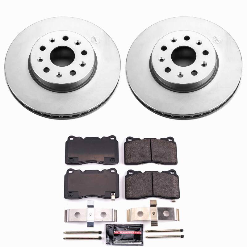 Power Stop 14-19 Cadillac CTS Front Z23 Coated Brake Kit-thumbmail-1