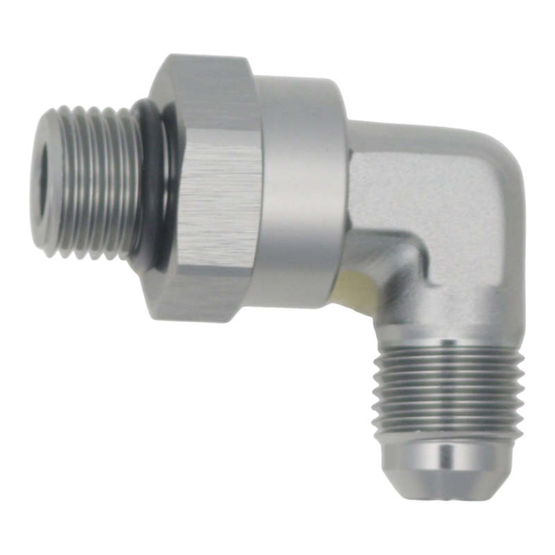 DeatschWerks 6AN ORB Male Swivel to 90-Degree 6AN Male Flare - Anodized DW Titanium-thumbmail-1