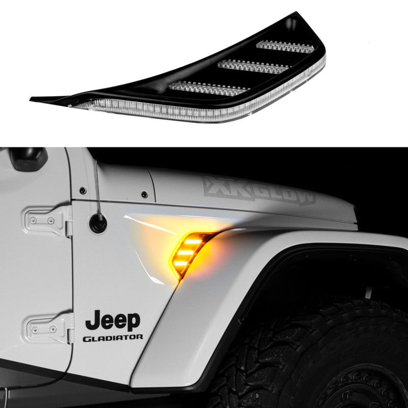 XK Glow Amber Jeep Air Vent Light w/ Turn Signal & Running Light-thumbmail-1