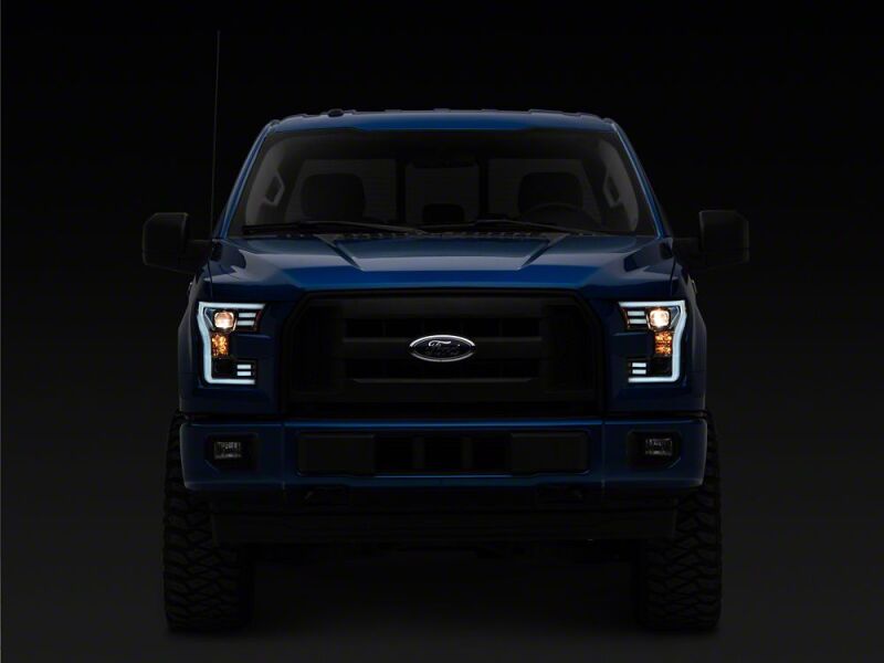 Raxiom 15-17 Ford F-150 Projector Headlights with LED Accent- Chrome Housing- Clear Lens-thumbmail-7