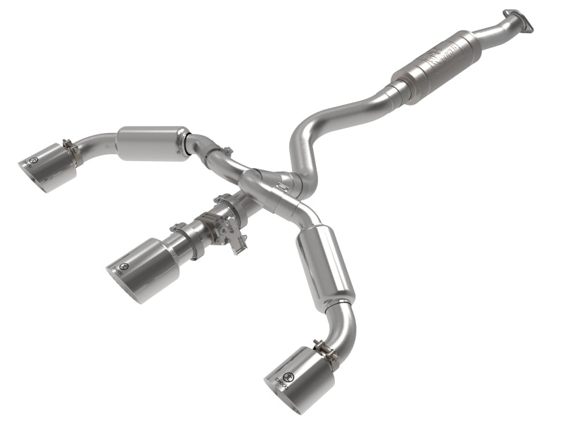 aFe 23-24 Toyota GR Corolla L3 1.6L (t) Gemini XV 3in to 2-1/2in Cat Back Exhaust w/ Polished Tips-thumbmail-1