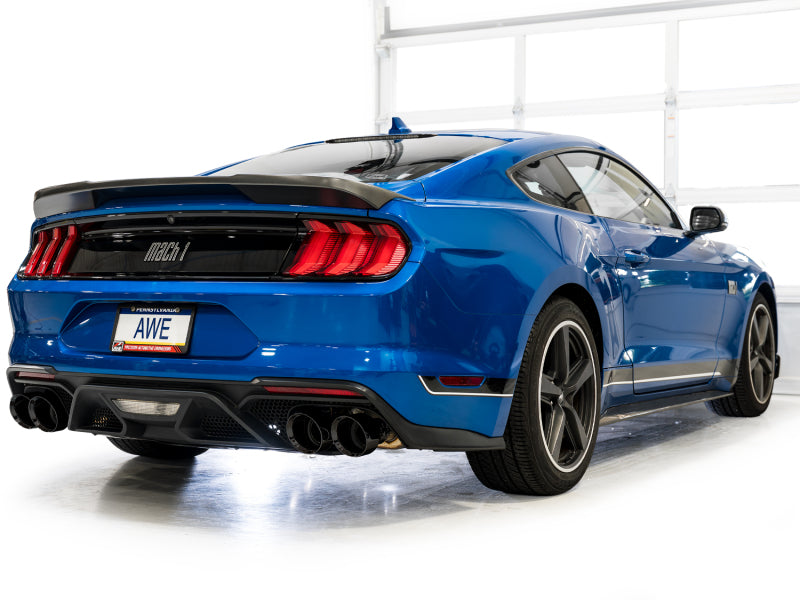 AWE Tuning 21-23 Ford Mustang Mach 1 SwitchPath Cat Back Exhaust w/ Quad Diamond Black Tips-thumbmail-7