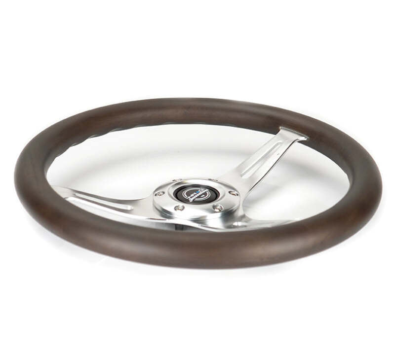 NRG Classic Wood Grain Wheel - 350mm 3 Chrome Silver Spokes Oak Color Wood-thumbmail-4