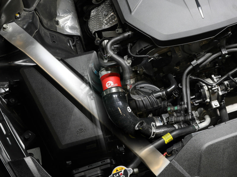 aFe BladeRunner 22-23 Kia Stinger L4-2.5L (t) Aluminum Hot and Cold Charge Pipe Kit - Red-thumbmail-3