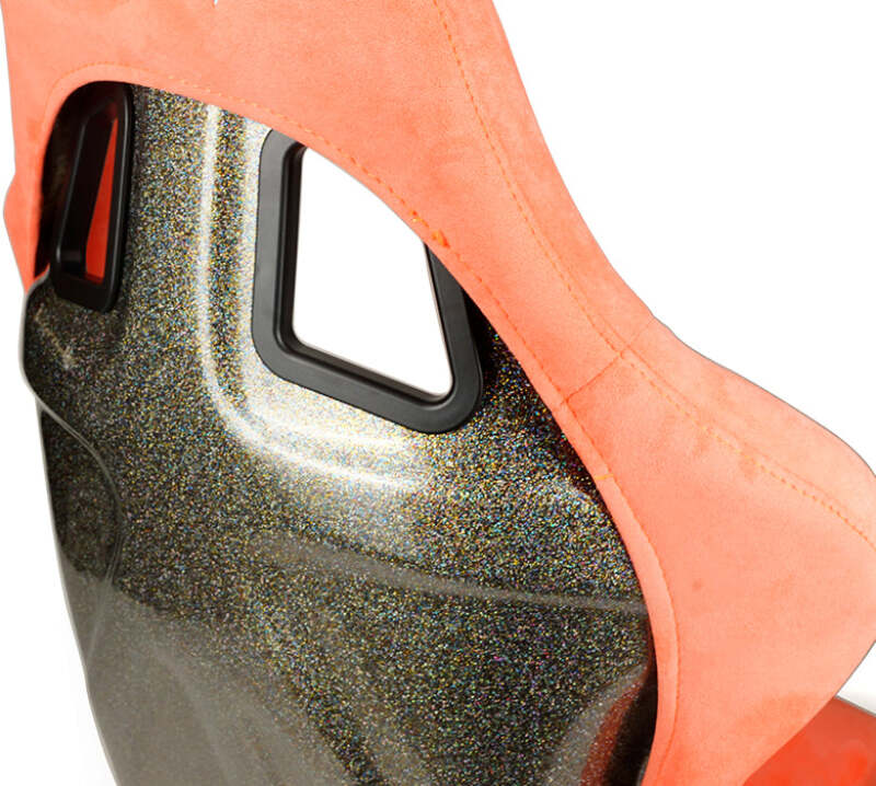 NRG FRP Bucket Seat ULTRA Edition W/ Grey Pearlized Back / Peach Microfiber Material - Large-thumbmail-6