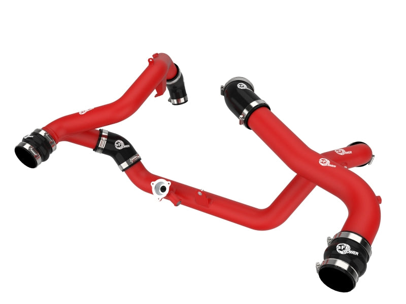 aFe 20-23 Ford Explorer ST V6 3.0L (tt) BladeRunner Aluminum Hot and Cold Charge Pipe Kit - Red-thumbmail-1