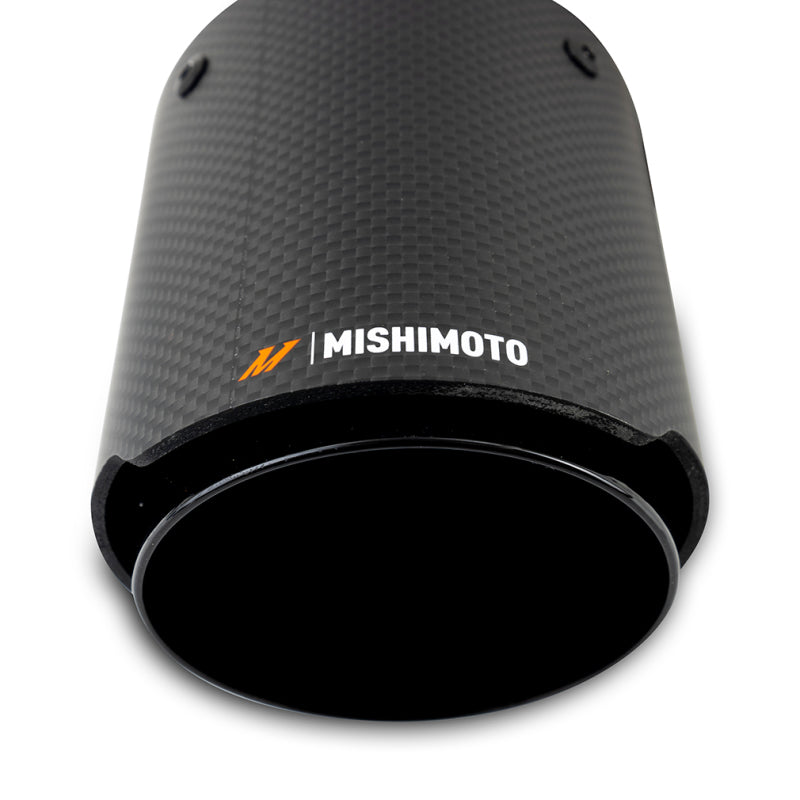 Mishimoto Carbon Fiber Muffler Tip 2.5in Inlet 3.5in Outlet Black-thumbmail-3