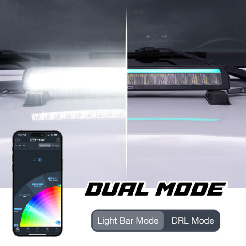 XK Glow 7in Offroad Light Bar w/ RGBW Chasing DRL & App Control-thumbmail-2