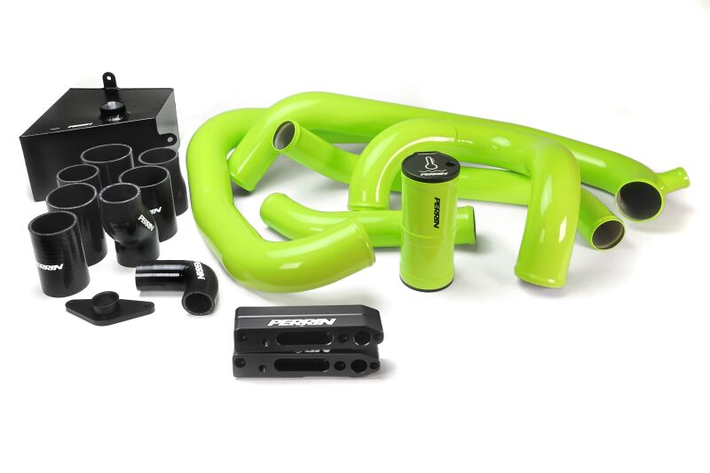 PERRIN 15-21 Subaru STI Front Mount Intercooler Boost Tube Kit - Neon Yellow-thumbmail-3