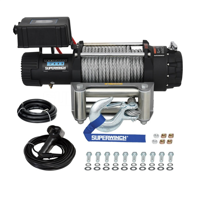 Superwinch 15000 LBS 12V DC 7/16in x 82ft Wire Rope Tiger Shark 11500 Winch-thumbmail-8