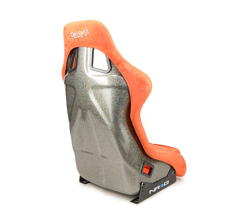 NRG FRP Bucket Seat ULTRA Edition W/ Grey Pearlized Back / Orange Microfiber Material - Large-thumbmail-6