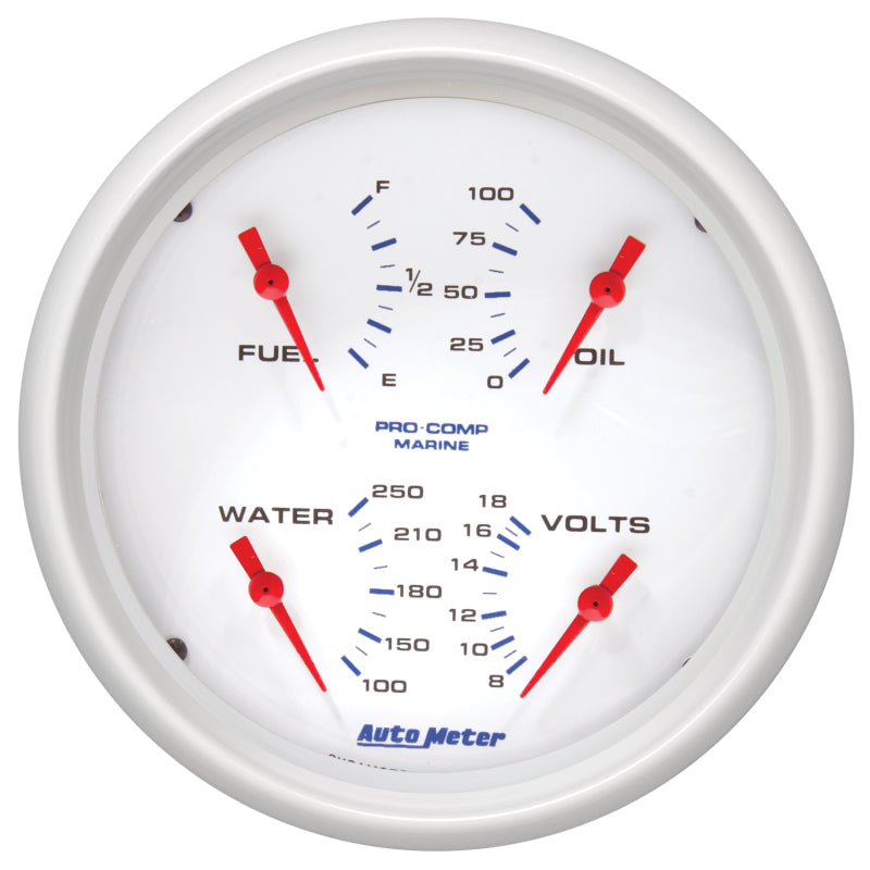 Autometer Marine White 5in Gauge Quad-thumbmail-1