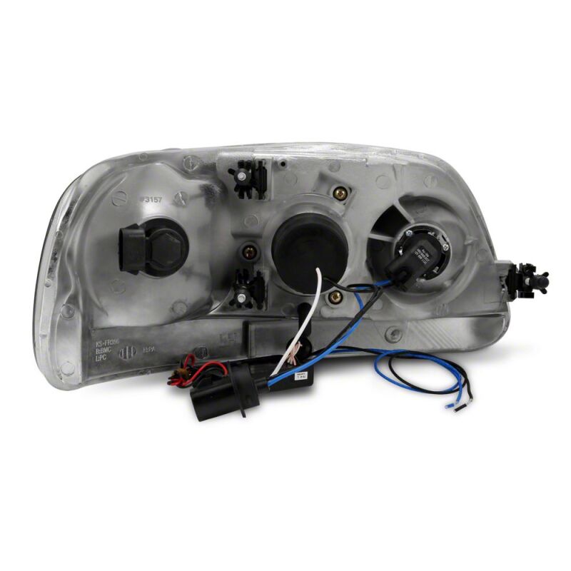 Raxiom 97-03 Ford F-150 Super White LED Halo Projector Headlights- Black Housing- Clear Lens-thumbmail-3