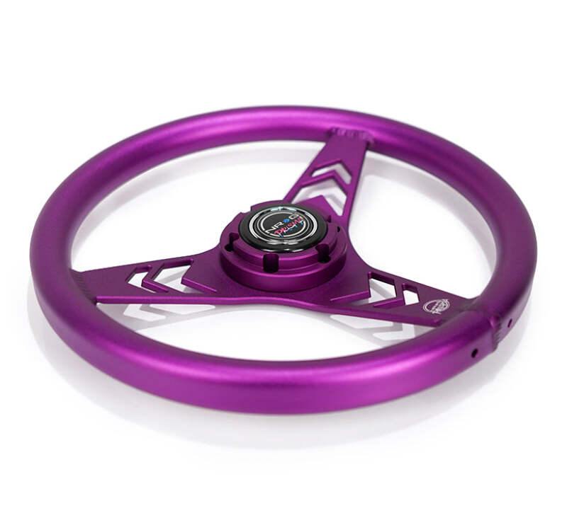 NRG Aluminum Steering Wheel 330mm - Arow Cutout - Ergonomic Grip - Anadized Purple-thumbmail-3