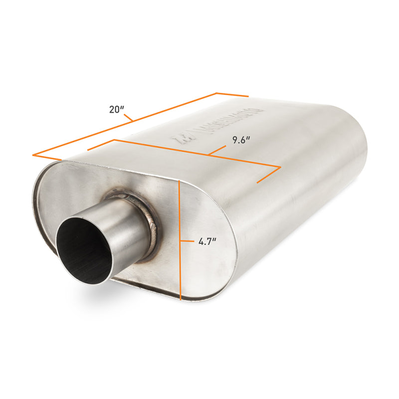 Mishimoto Universal Muffler with 2.5in Center Inlet/Outlet - Brushed-thumbmail-2