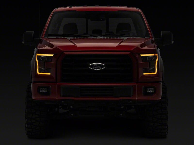 Raxiom 15-17 Ford F-150 LED Projector Headlights with LED Amber DRL- Black Housing- Clear Lens-thumbmail-7