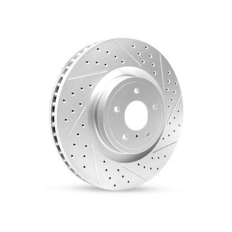 R1 08-13 Toyota Highlander Rear Right Drilled & Slotted Geo-Carbon Rotor-thumbmail-1