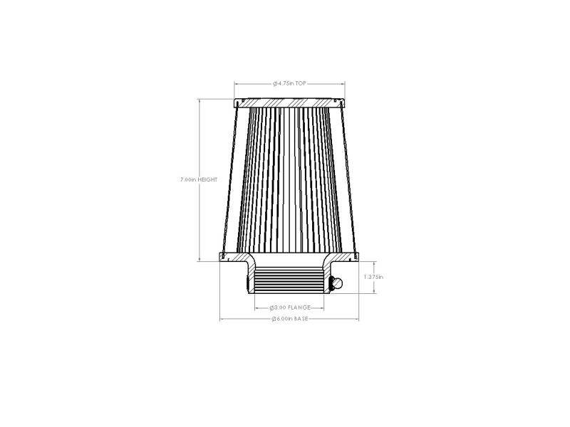aFe POWER Universal Clamp-On Air Filter w/ D2 Dura-Dry Media - 3in F x 6in B x 4-3/4in T x 7in H-thumbmail-7