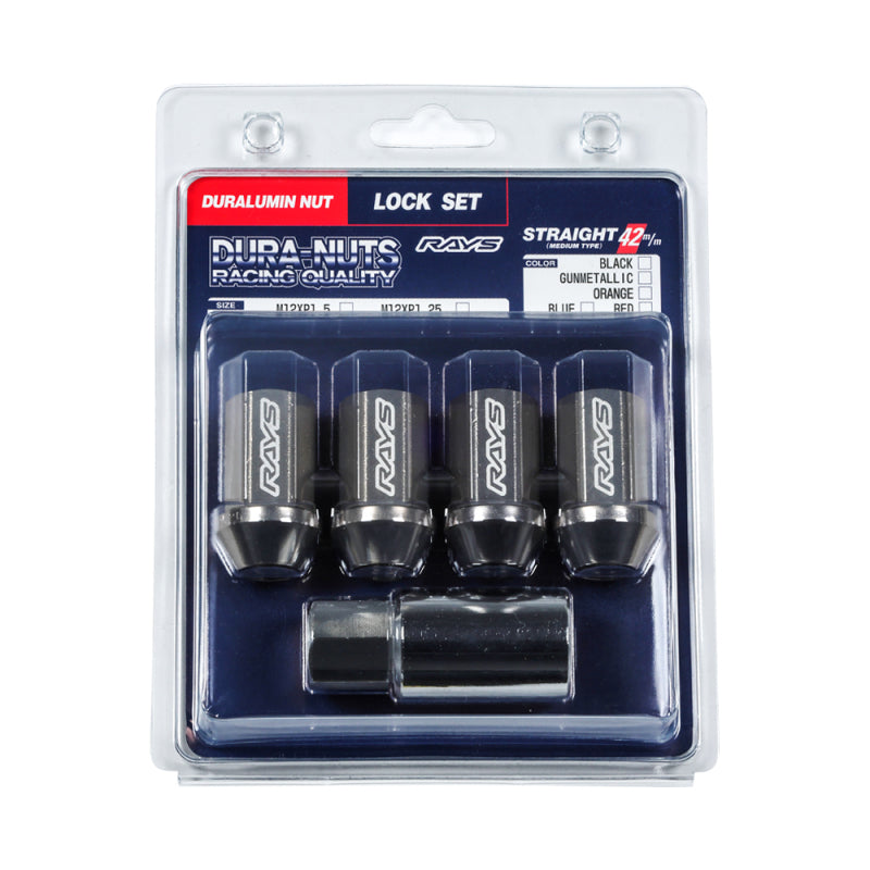 Rays Lugs Dura-Nut L42 Straight Type / 12x1.50 / 4 Piece - Black-thumbmail-1