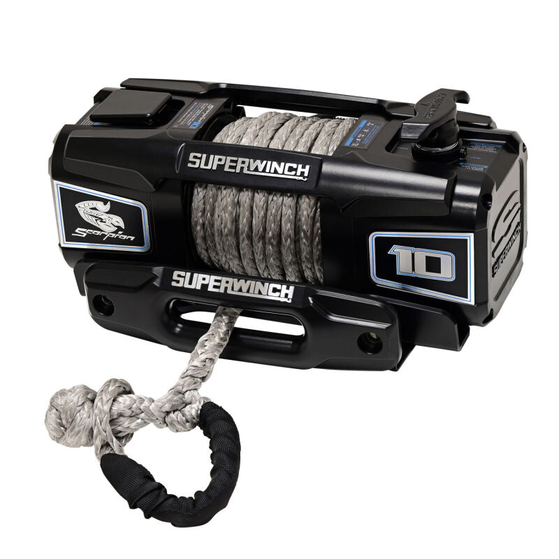 Superwinch 10000 LBS 12V DC 3/8in x 54ft Synthetic Rope Scorpion 10000SR Winch - Black Powdercoat-thumbmail-14
