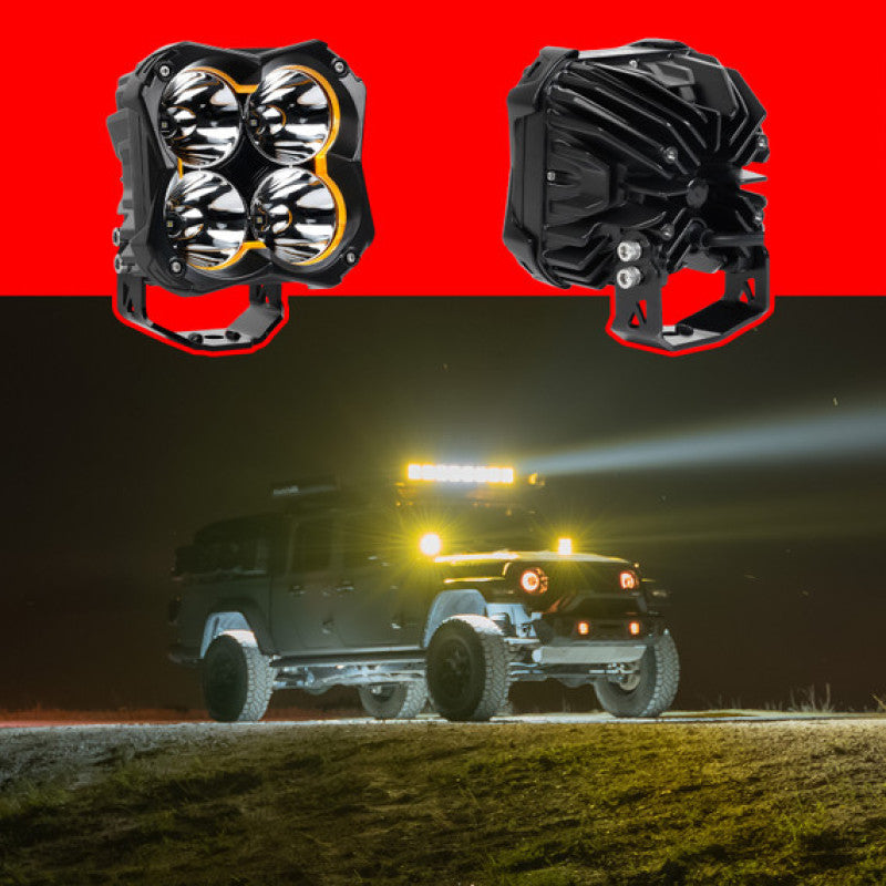 XK Glow Spot Beam Offroad Cube Light 2pc 5in-thumbmail-1