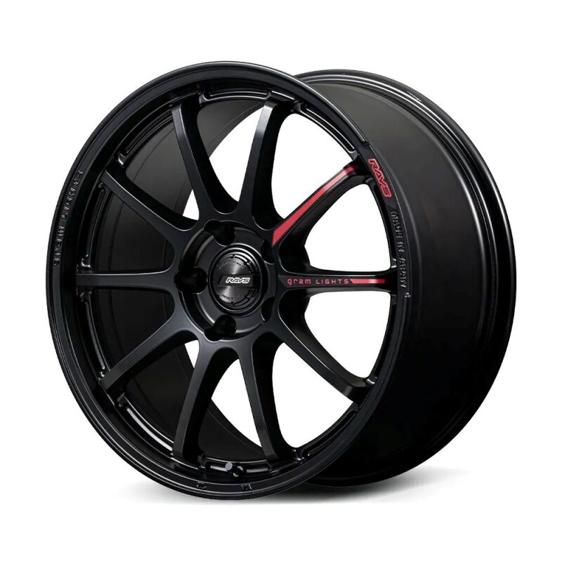 Gram Lights 57NR LIMITED II 18x8.5 +22 5-112 Semigloss Black Wheel w/ Black Cap/Stickers/Air Valve-thumbmail-4
