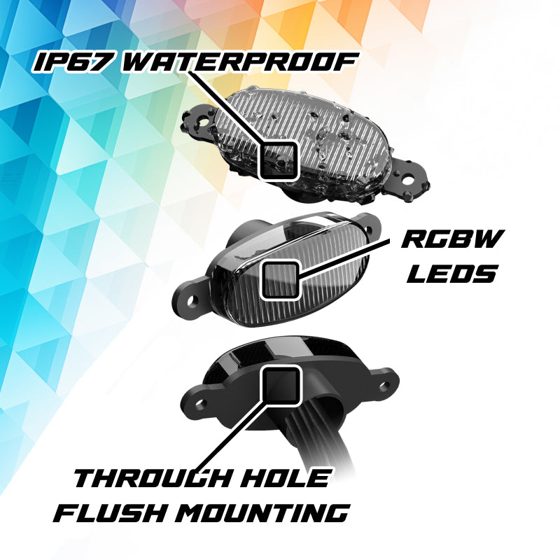 XK Glow XKmax Pre-Runner Style RGBW LED Grill Pods - 4pc-thumbmail-2