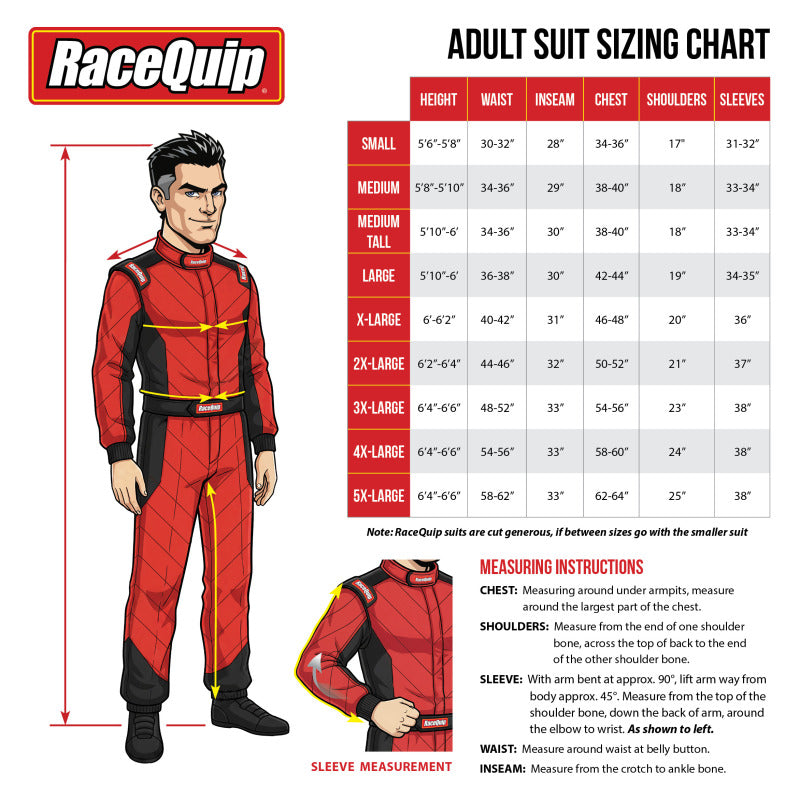RaceQuip Red SFI-1 1-L Suit - 2XL-thumbmail-6