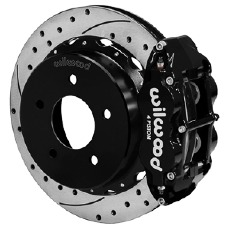 Wilwood 88-98 Chevy Silverado Superlite 4R 14.00x1.10in Drill/Slot Rear Drum to Disc Conv. - Black-thumbmail-1